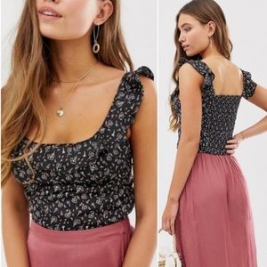 NEW Free People Women’s SIZE LARGE Stay With You Ruffled Blouse